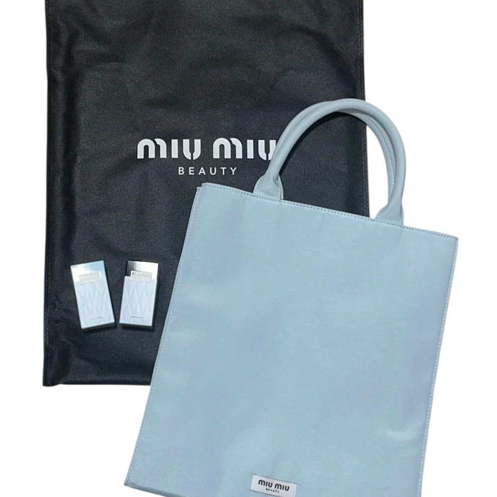 Miu Miu Sky Blue Tote Bag Gift Set With Two Miniature Eau de Parfums